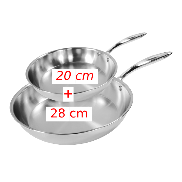 Pack Poêles Inox ( 20 cm + 28 cm + livraison gratuite)